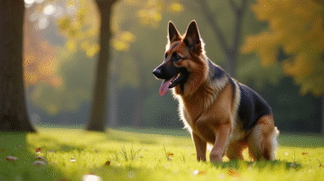 Chien belge shepherd attentif en plein air lors d'un entraînement