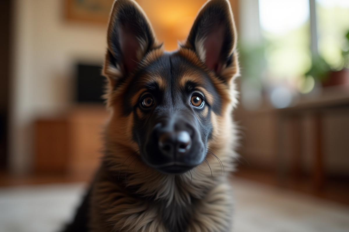 Chiot berger belge pratiquant l