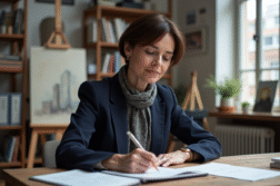 Clara Pésery en portrait dans son studio artistique