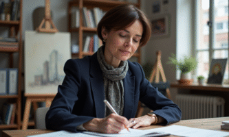 Clara Pésery en portrait dans son studio artistique