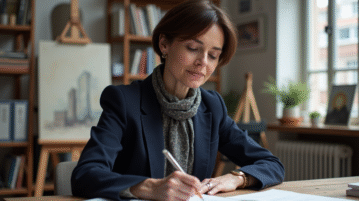 Clara Pésery en portrait dans son studio artistique