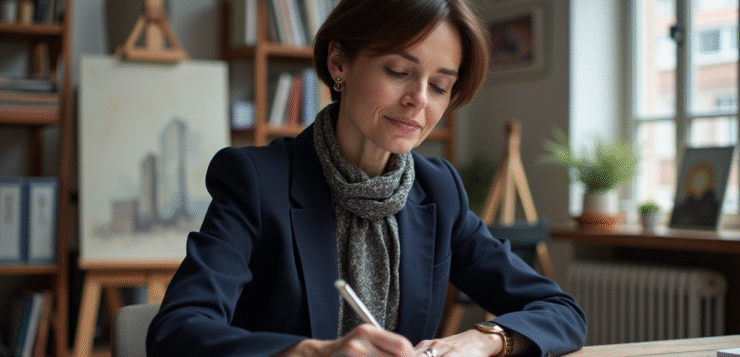 Clara Pésery en portrait dans son studio artistique