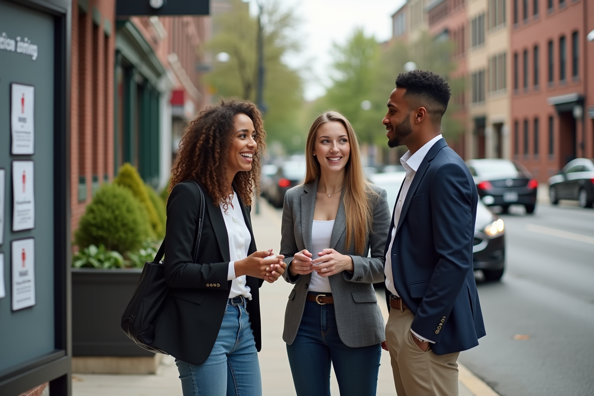 Groupe discutant des notices de zonage en extérieur
