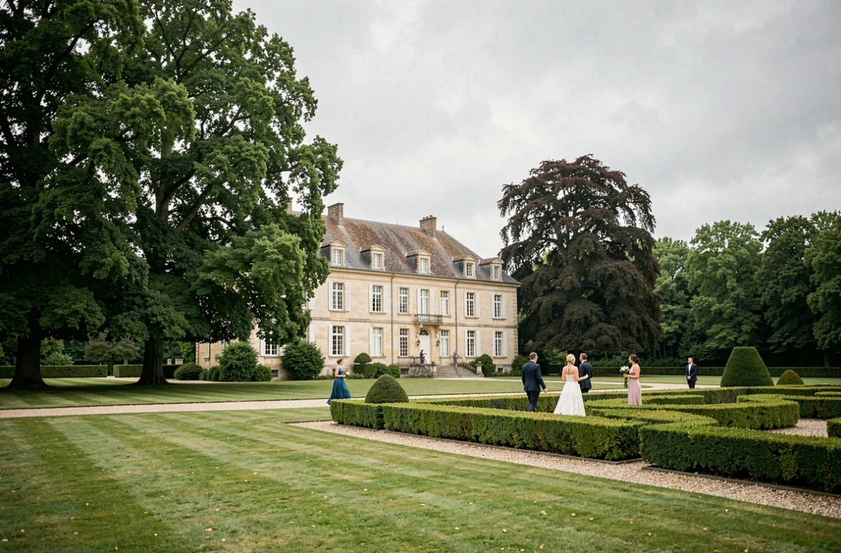 Le Domaine de Haute Bruyère, manoir en pierre entouré de jardins verdoyants et d'arbres centenaires dans les Yvelines