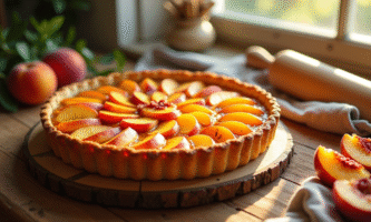 Recette de tarte aux pêches facile et rapide à réaliser chez soi
