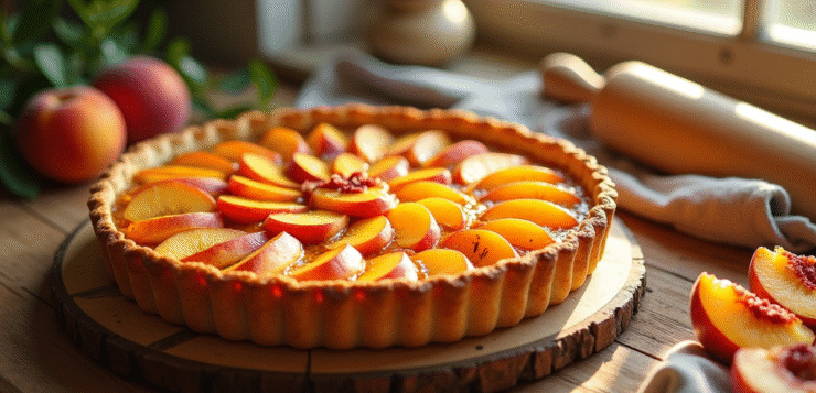 Recette de tarte aux pêches facile et rapide à réaliser chez soi