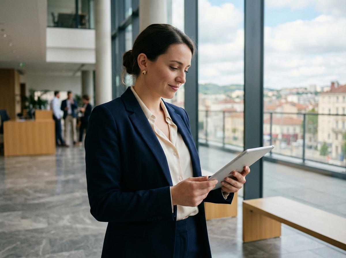 Femme professionnelle en bureau moderne à SaintÉtienne