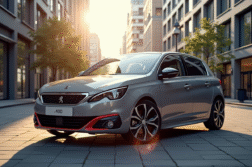 Peugeot 308 GTI automatique en stationnement en ville