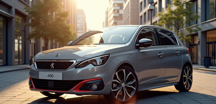 Peugeot 308 GTI automatique en stationnement en ville